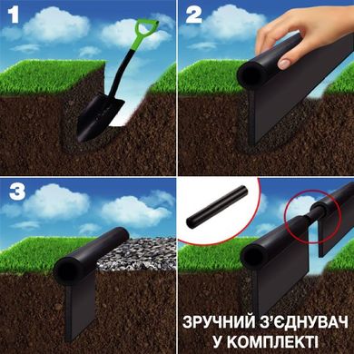 Экобордюр зеленый Стандарт 10 м купить в Украине