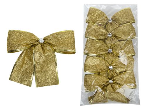 Бантики на ёлку "Металик" золото БМЛЗ-5 купить в Украине